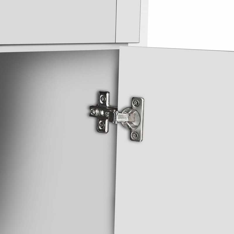 Grande armoire de rangement avec 8 portes et 4 tablettes, Blanc
