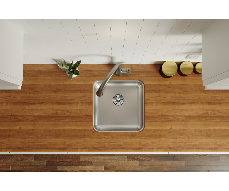 Évier de cuisine encastré l 16,5 po x l 16,5 po avec drain parfait Lustertone