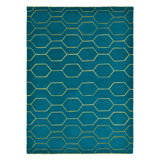 Arris Geometric Area Rug in Teal/Yellow