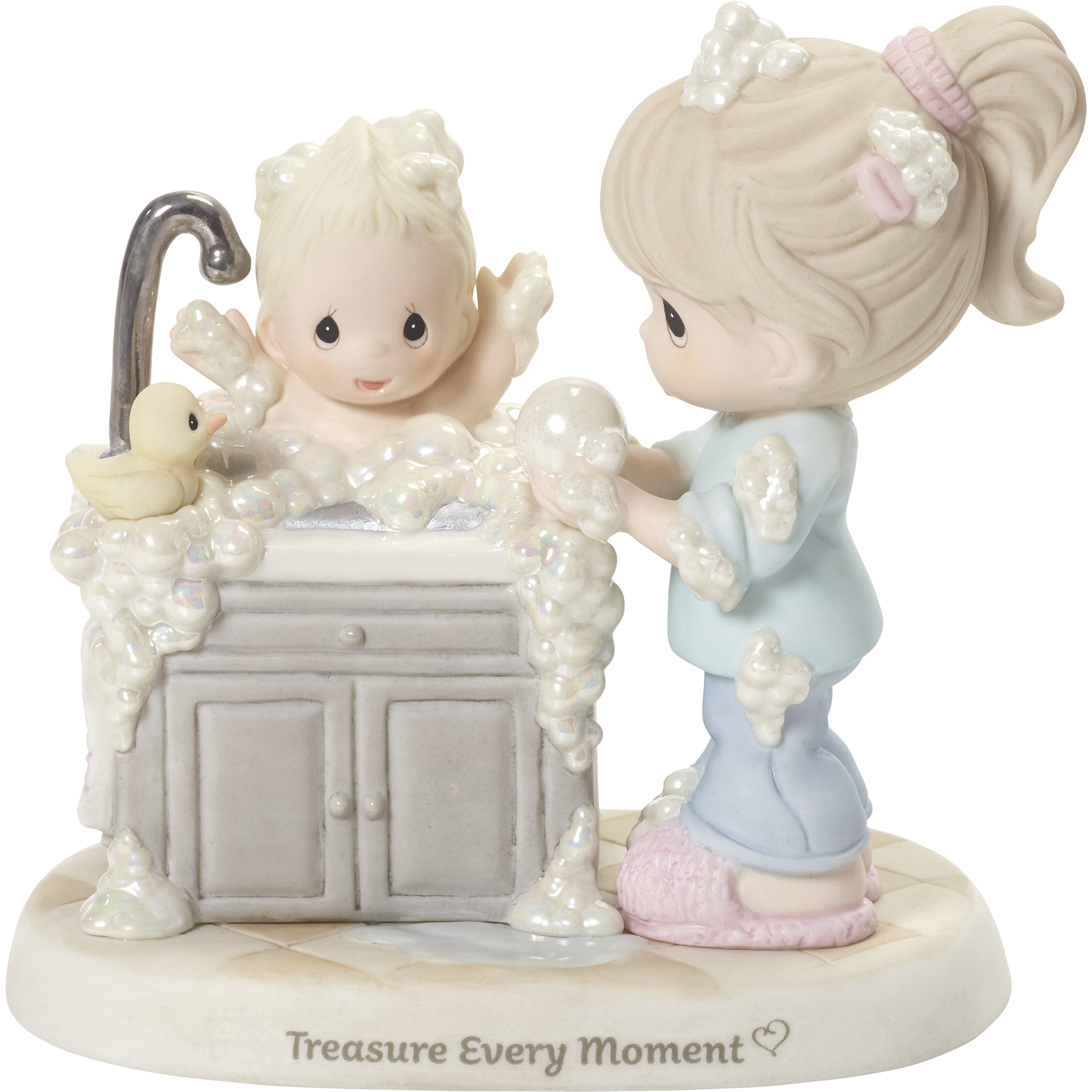 Precious Moments Figurine Jesus Loves Me Boy Hugging Teddy 