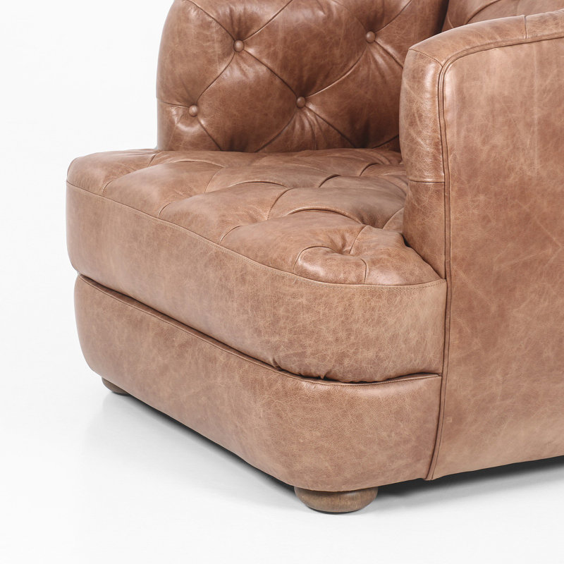 Paul Club Chair, Sanoma Chestnut Genuine Leather