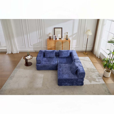 Chenille fabric Convertible Floor Sofa Bed