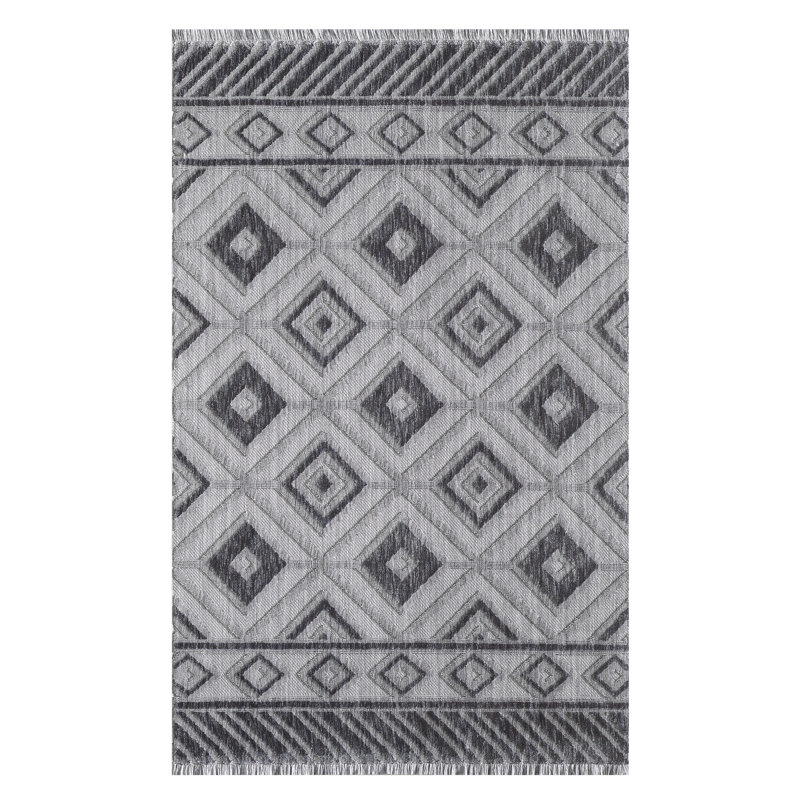 Geometric Indoor Rug, Rectangle 5' x 7'6"