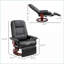 Fauteuils inclinables pour le salon, fauteuil pivotant manuel avec repose-pieds et amp; Base en bois enveloppé | Noir | Cuir PU