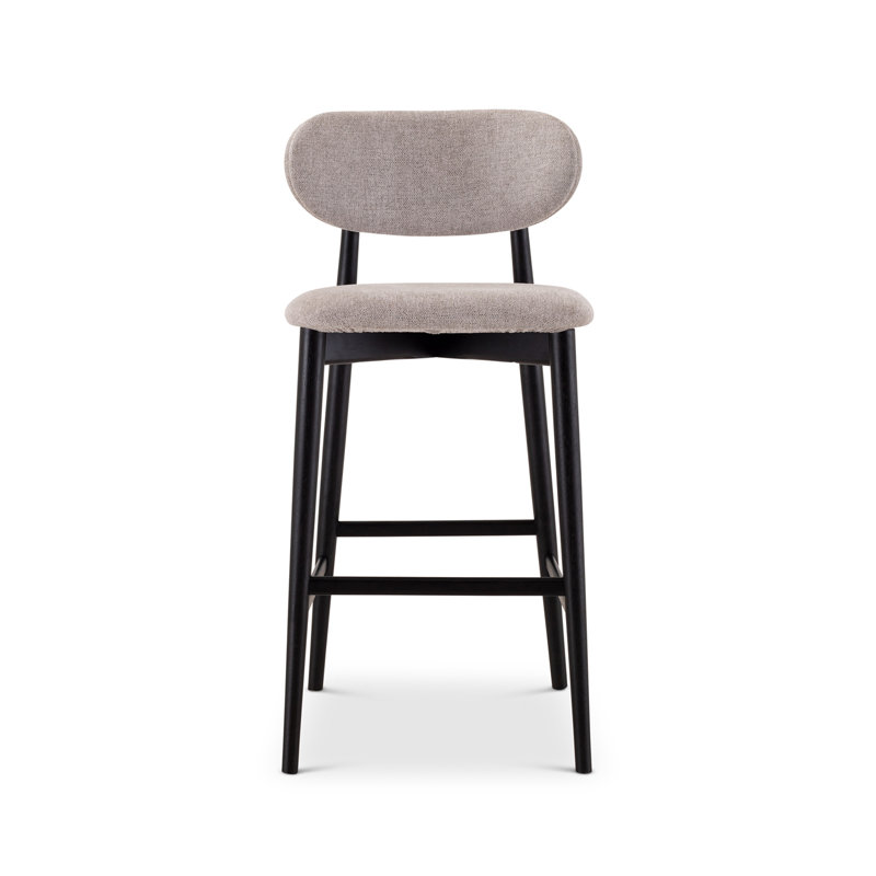 Tabouret de bar / de comptoir Alida Ena Lucia - siège en jute Harvest - structure Ebano, Noir