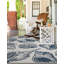 Tapis contemporain de couleur ivoire et bleu marine Avelynn-1489021575