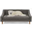 Animal gris foncé foncé avec accoudoir supplémentaire et lit pour chien au design contemporain