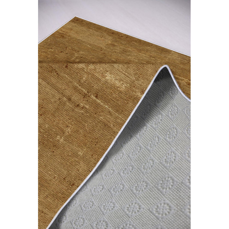 Antibacterial Eco-Friendly Carpet, Brown, 70.9 x 110.2 inches | 100% Polyester, 650 g/m², 0.2 in Pile Height | Machine Washable, Non-Slip PVC Dot Underside, Digital Print | Perfect for Home & Office Décor