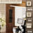 Farmhouse Coffee Bar Cabinet With 6 Hooks, Coffee Bar Hutch With Storage, Buffet Cabinet With Sliding Barn Door, Coffee Bar Table With Adjustable Shelves For Living Dining Room-2061930188