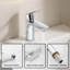 Robinet de lavabo de lavabo chromé à poignée simple - Robinet de lavabo de salle de bain chaud et froid