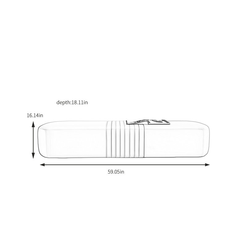 Banc rembourré en cuir Sweer Match, H 16,14 po x l 59,05 po x P 18,11 po