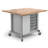 Explorer Maker table with 1 Bin module with bins & 1 Storage module with locking doors