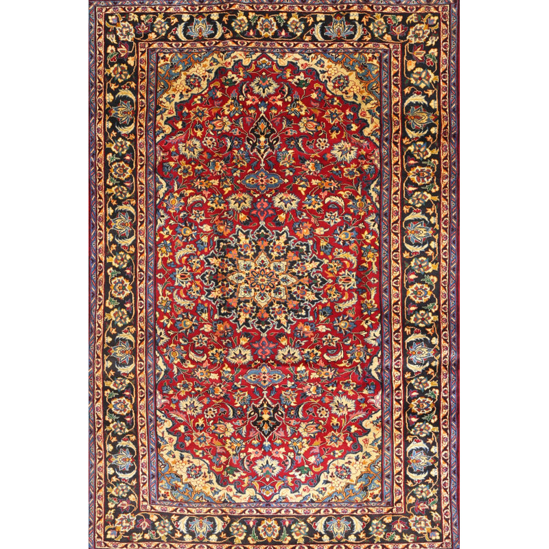 Tapis traditionnel rouge / brun Barys, Rectangle 2 pi x 3 pi