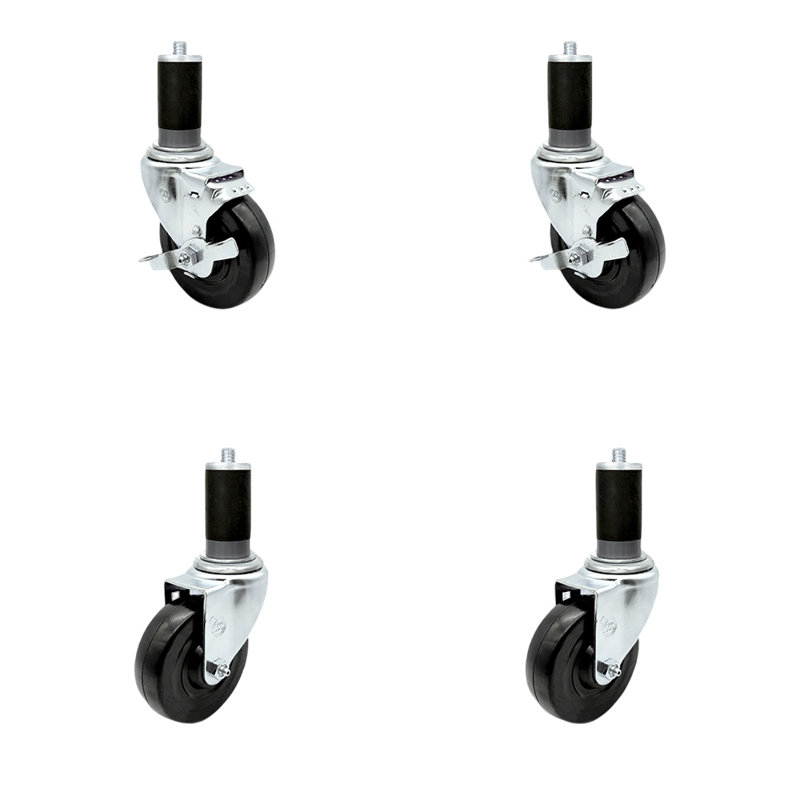 4-Piece Hard Rubber Caster Set