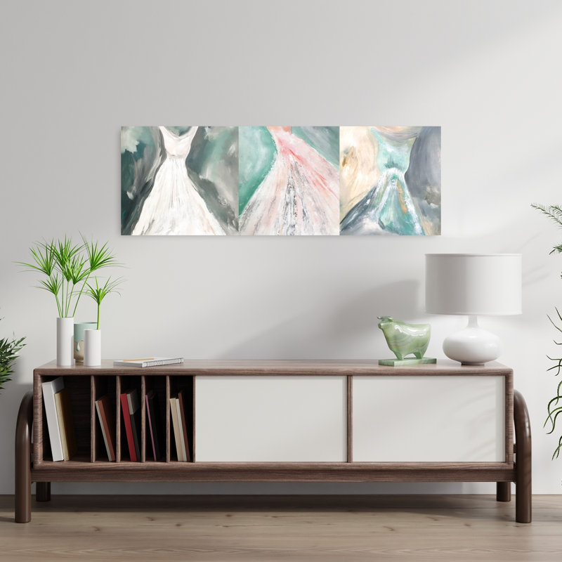 «Graceful Gowns Abstract Abstract Colorful Elegant», art mural, H 36 po x l 12 po