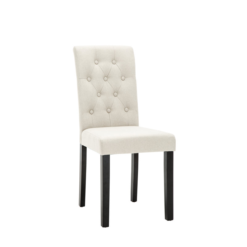 Brainard 46cm H Tufted Upholstered Side Chair, Cream, 2