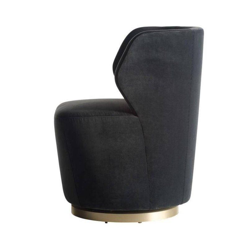 Poppy Side Chair, Midnight Gray Polyester