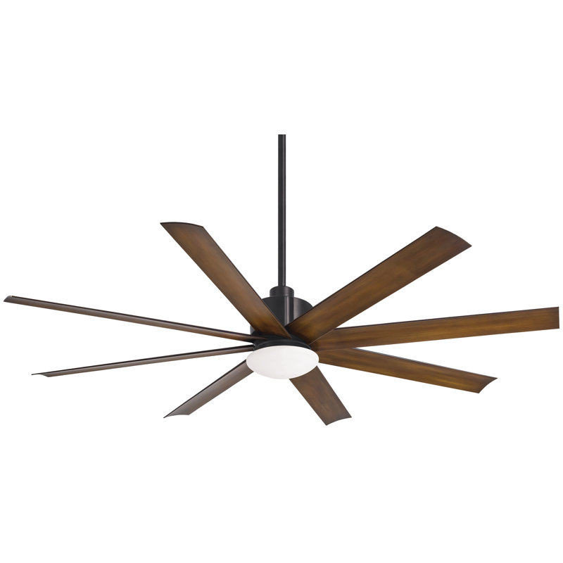 65" 8 - Blade Outdoor LED Standard Ceiling Fan with Remote Control and Light Kit Included