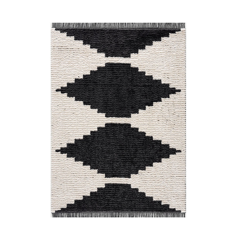 Area Rug, Black & Ivory Modern