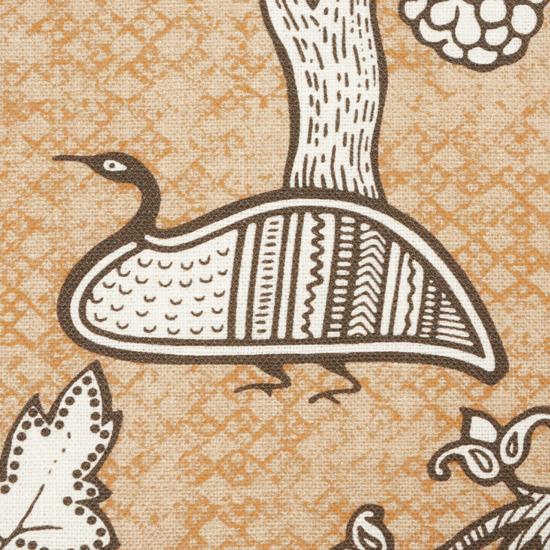 Animalia Fabric, Carbon/Sienna