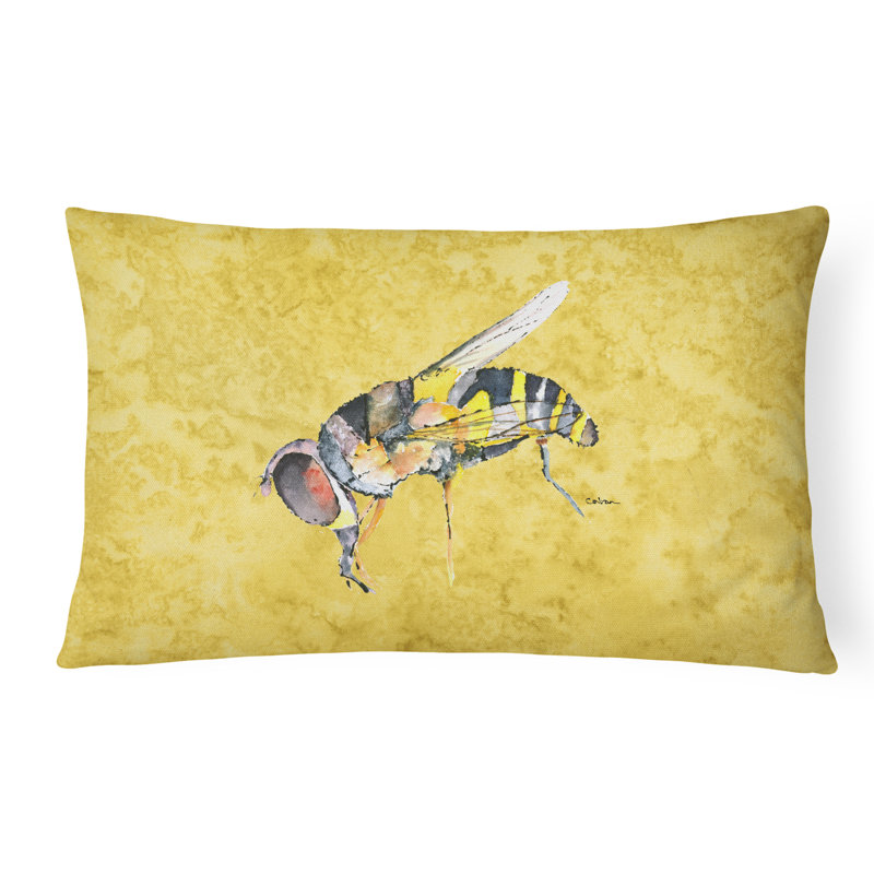 Coussin décoratif intérieur/extérieur jaune abeille