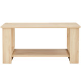 Log Colored Rectangular Double Layered Coffee Table, Modern Minimalist Style. Material, 35.4"x19.6"x16.5", Easy To Clean And Install In Living Spaces Table Color, 35.4"*19.6"*16.5", Effortless