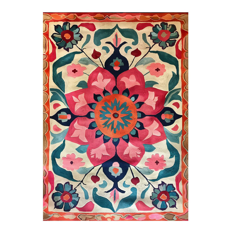Tapis décoratif lavable à la machine multicolore Paris Collection Paris, Sous-tapis rectangulaire de 3 pi 3 po x 4 pi 11 po