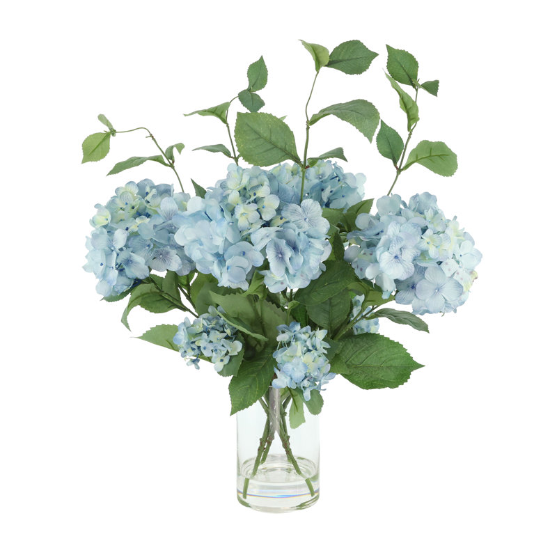 Hydrangea In Glass Vase With Acrylic Water