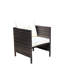 Chaise de patio confortable, brun, coussin beige, assemblage requis