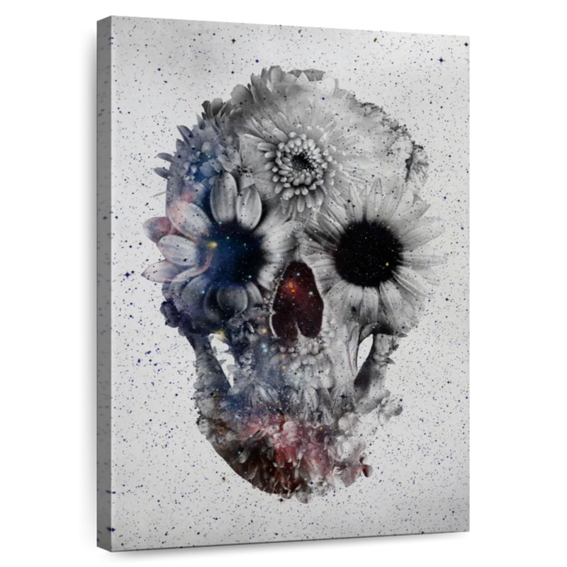 Crâne floral Kerner IV, H 36 po x l 24 po