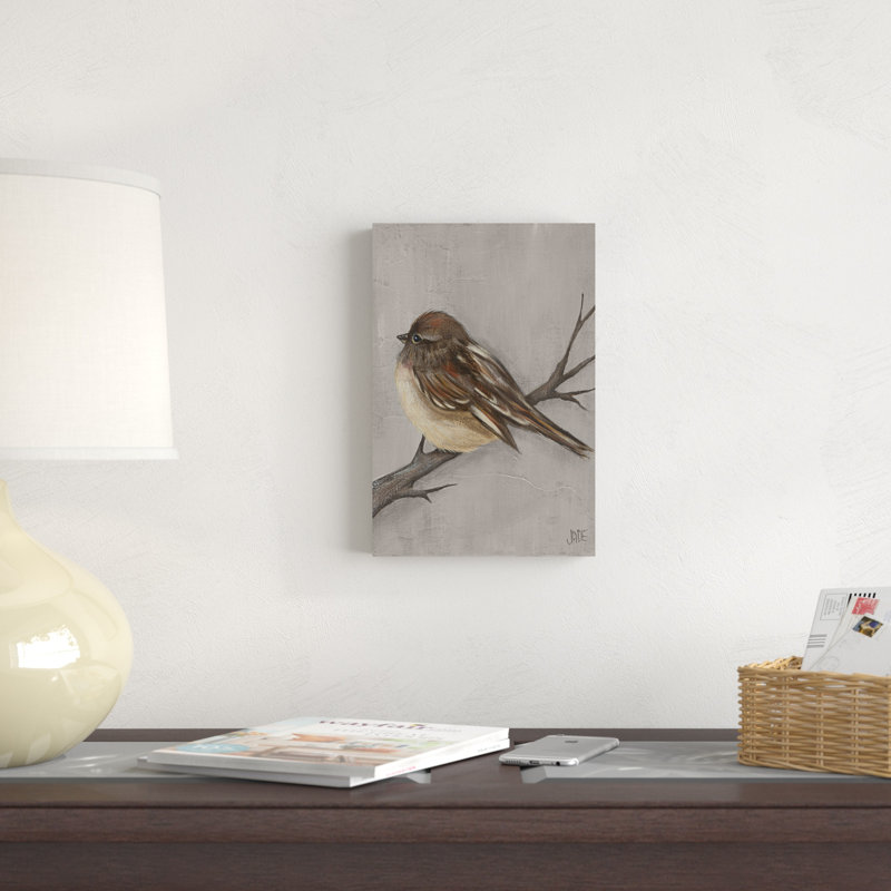 «Winter Bird III», peinture sur toile, H 12 po x l 8 po