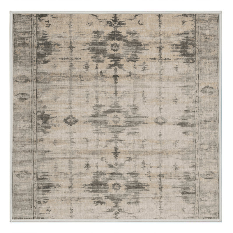 Tapis beige surteint lavable à la machine, Carré 8 pi