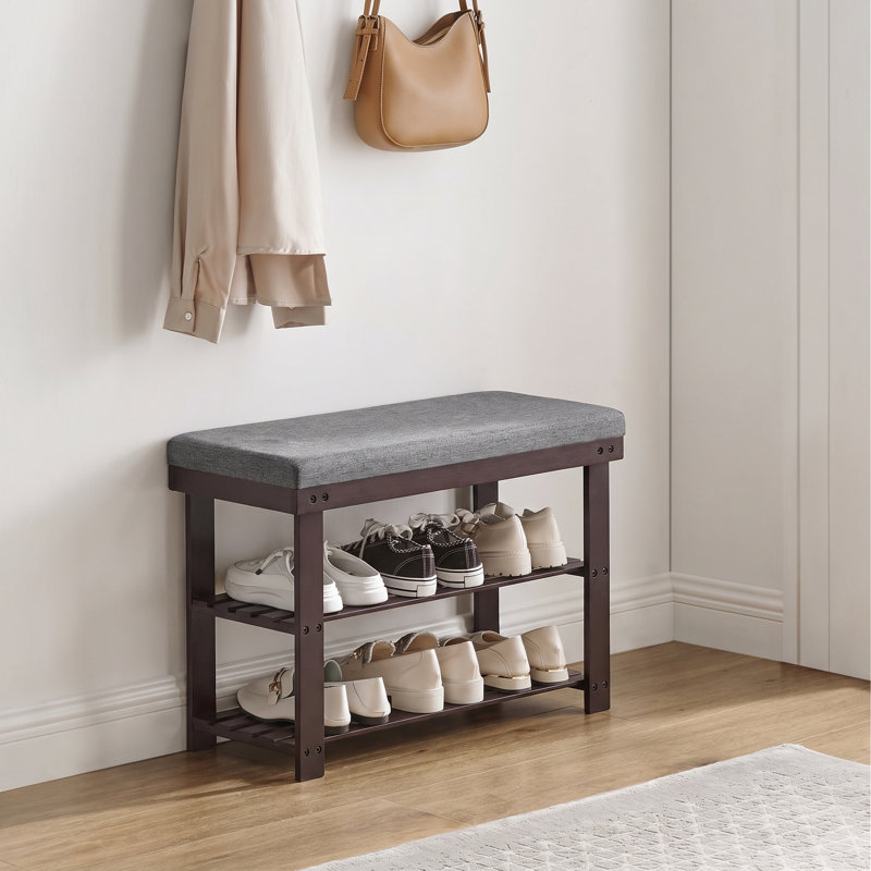 6 Pair Shoe Storage Bench, White