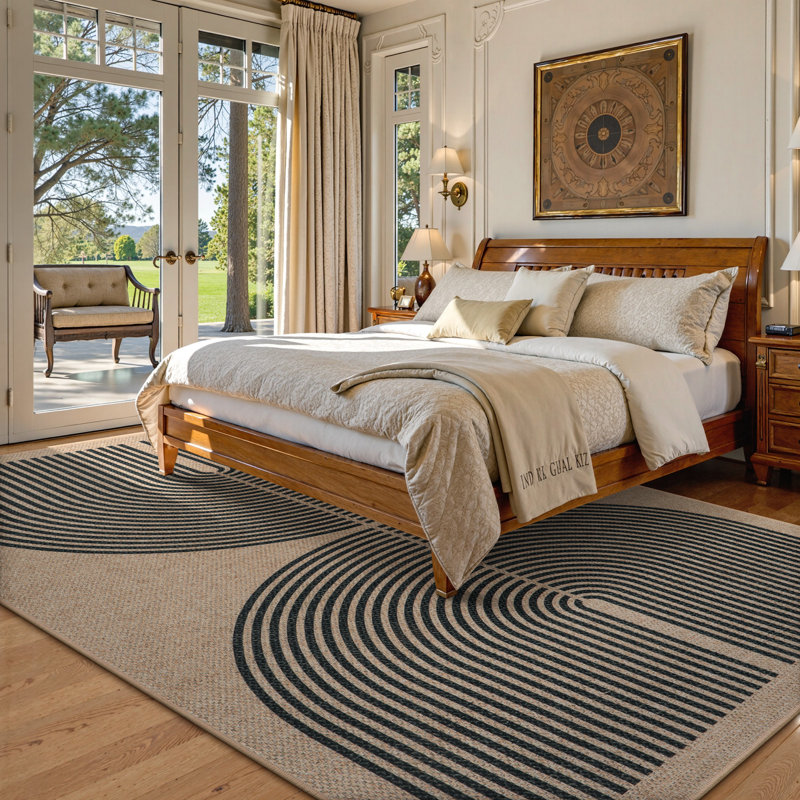 Tapis d'extérieur en jute lavable à la machine avec envers antidérapant Narze, Rectangle 6 pi x 9 pi