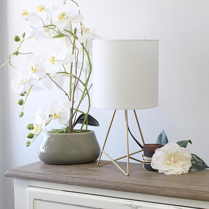 Lampe de table Jetse, Non, Blanc, Doré