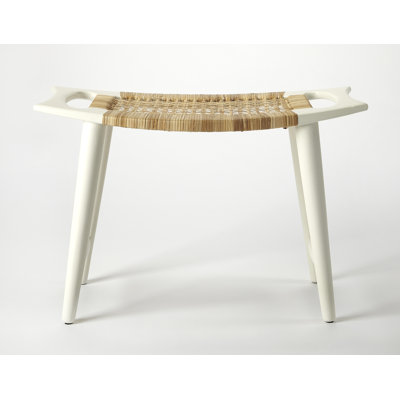 Tristan Natural Wood & Rattan Stool
