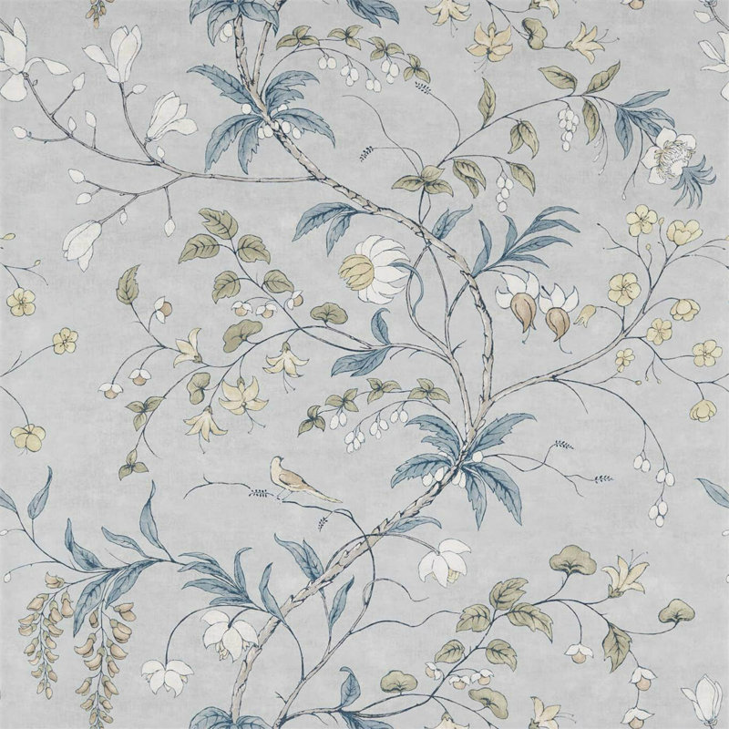 Chambalon Trail Wallpaper, Mercury/Platinum Grey