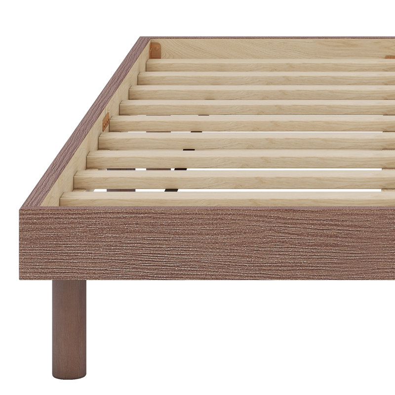 Base de lit plateforme flottante de conception moderne, Noyer, Simple