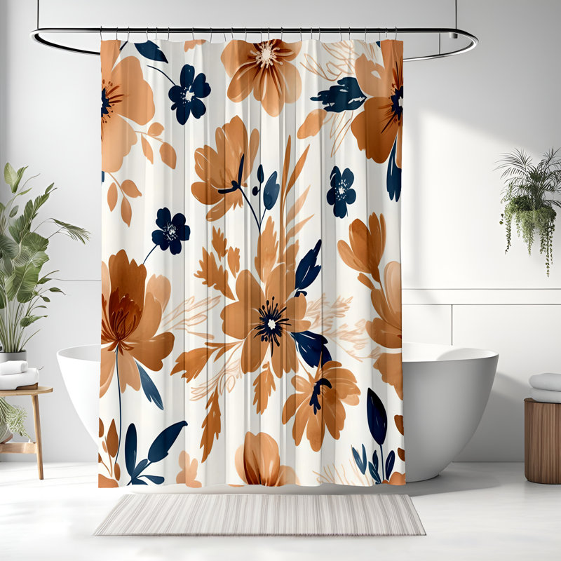 Rideau de douche avec tapis de bain, L 70 po x H 93 po