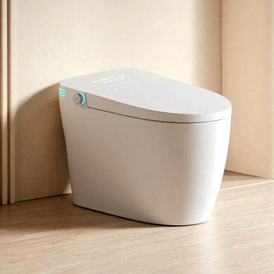 Smart Toilet With Heated Seat, Modern Display, 4 Wash Modes, Multiple Temperature Settings, Auto Flush, Sensor, And Remote Control For Bathroom