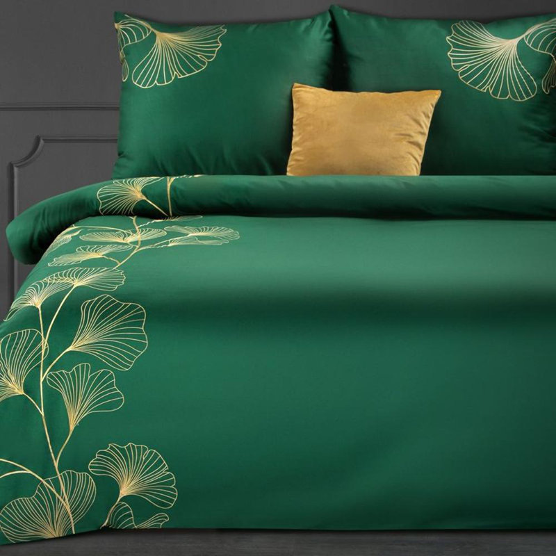 Gaile Cotton Floral Duvet Cover Set with Pillowcases Included, Green, 160 x 200 -2  Pillowcases (70 x 80cm)