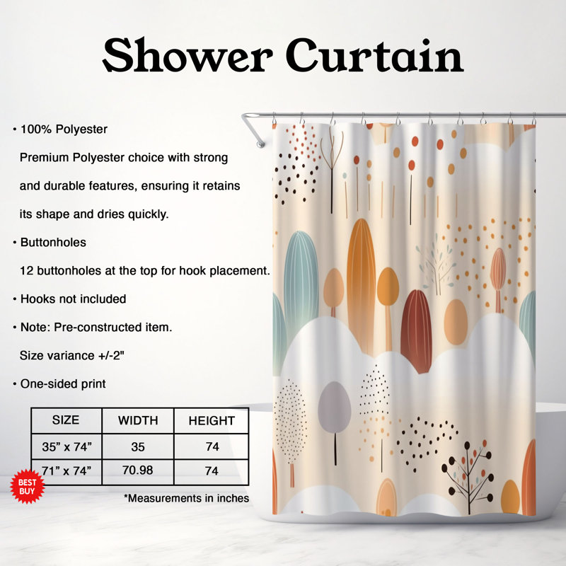 Rideau de douche Imray, H 74 po x l 71 po