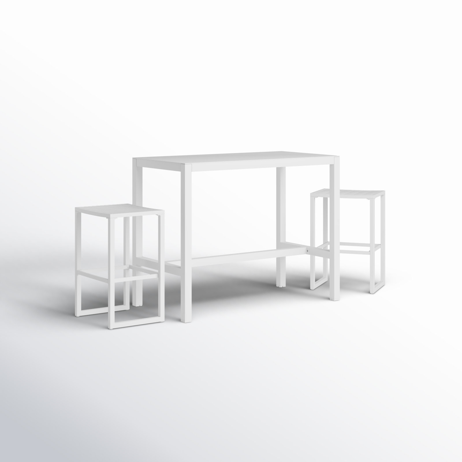Armando 54'' Rectangular Outdoor Dining Set, 2, White