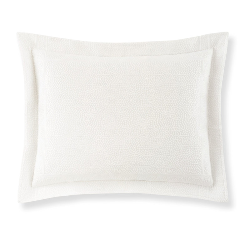Montauk Linen/White/Pearl/Platinum 100% Cotton Piece Sham, Pearl, Standard