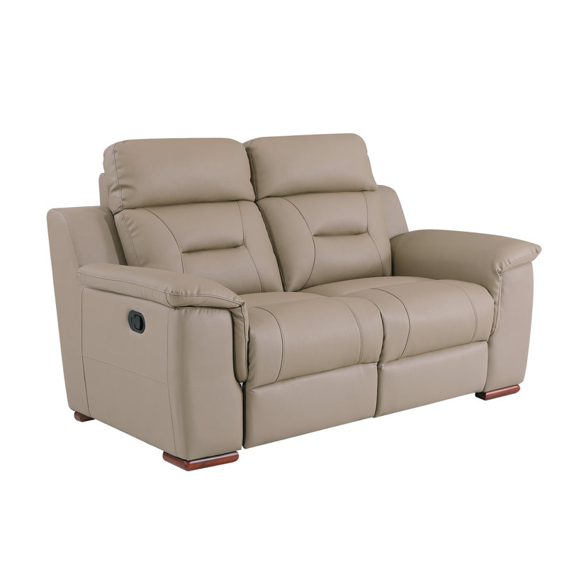 Annahi 67'' Faux Leather Reclining Loveseat, Beige