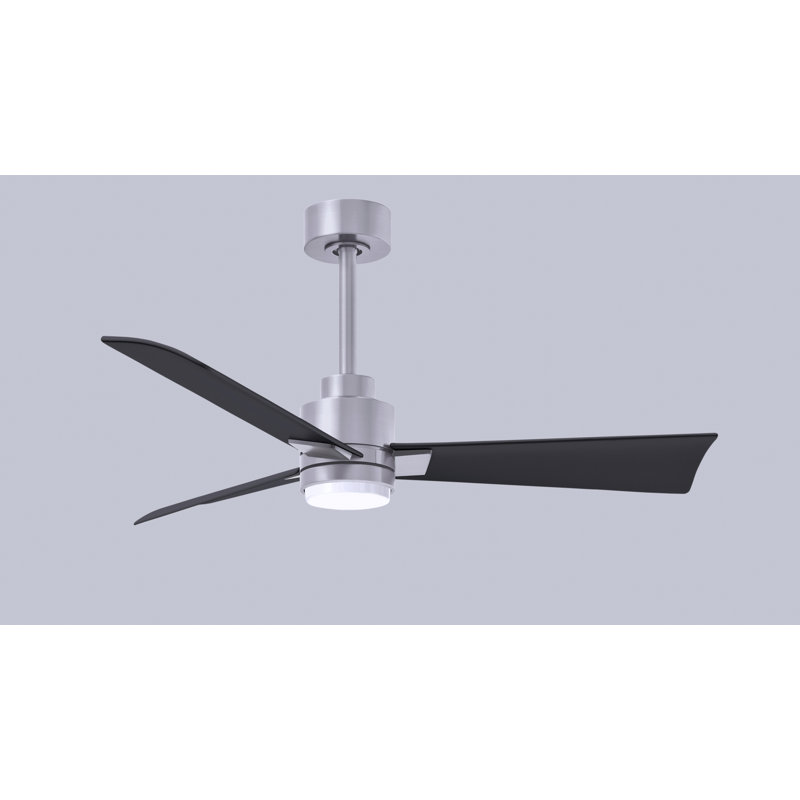 Ventilateur de plafond Alessandra, Nickel brossé, 42", Noir mat