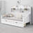 Retro Wooden Daybed Including Storage Drawers and Storage Headboard Shelves for Bedroom, Living Room and Guest Room-740576853