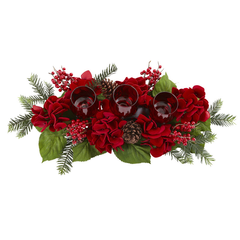 Candélabre triple hortensia