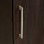 Armoire de rangement contemporaine en coin avec 5 tablettes, finition brune