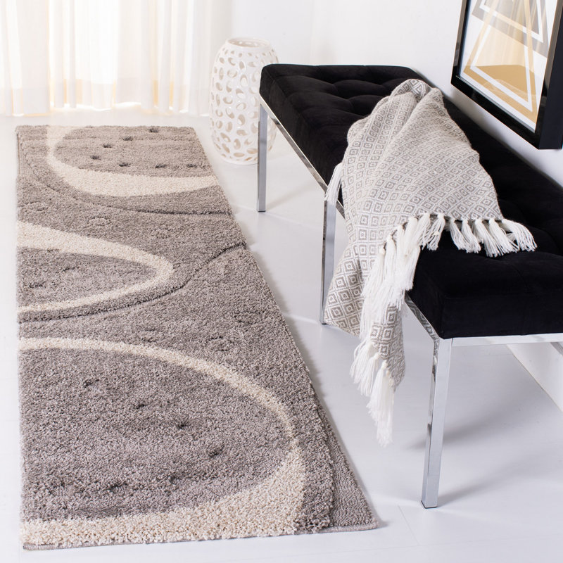 Tapis noir / ivoire Ashal, Grey, Carré 6 pi 7 po